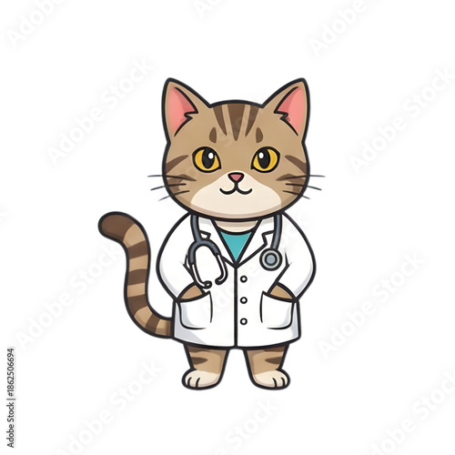 Cat in Different Professions Vector Set