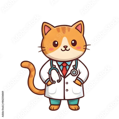 Cat in Different Professions Vector Set