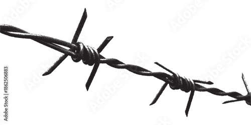 barbed wire stipple effect. design element for poster