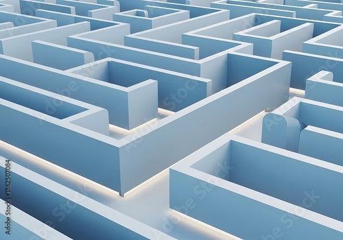 Complex three-dimensional maze structure with multiple convoluted paths