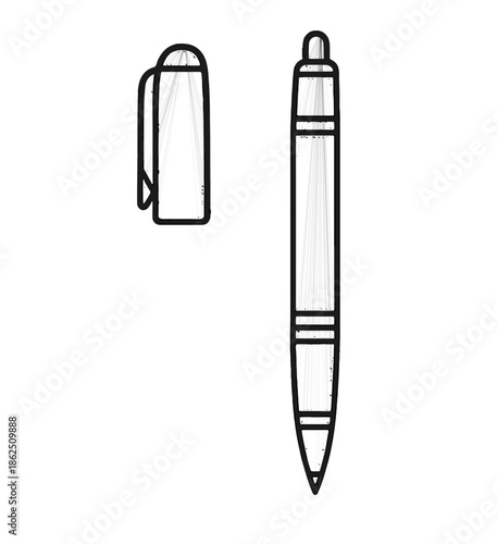 Transparent Ballpoint Pen Illustration.