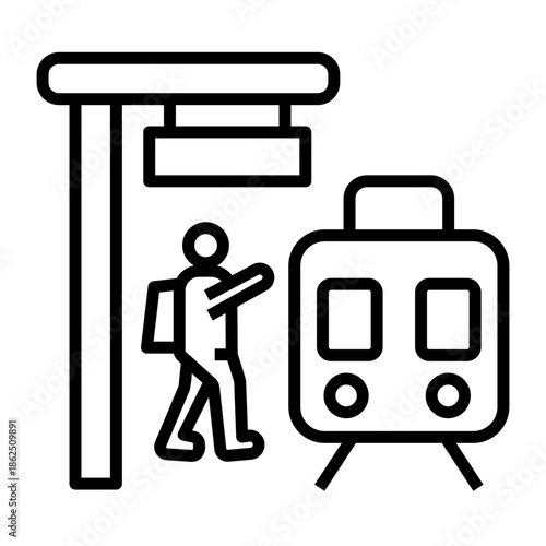 public transportation Line Icon