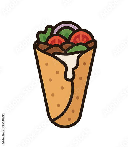 Illustration of Shawarma Wrap.