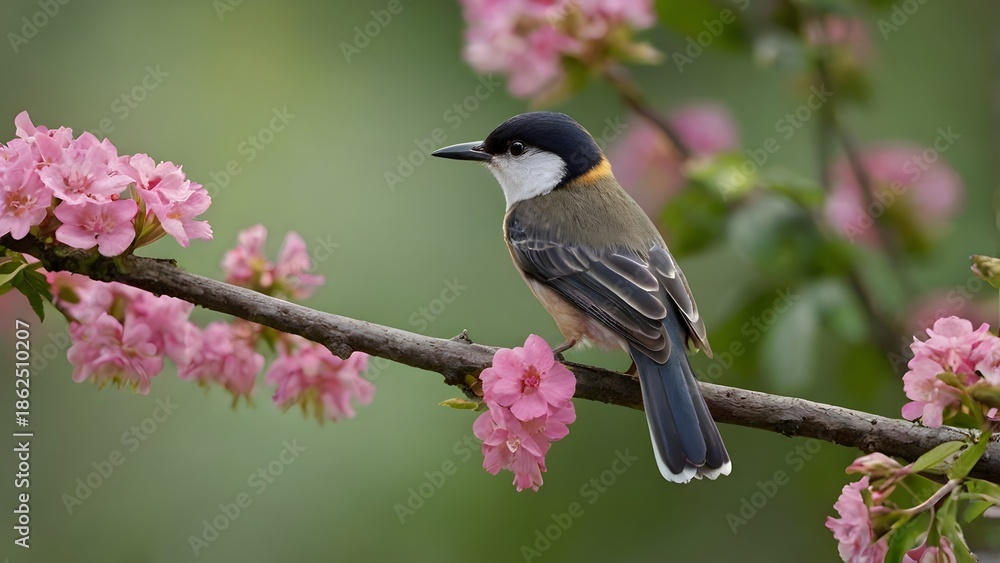 Fototapeta premium great tit on branch