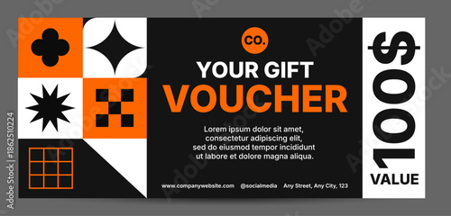 Modern Geometric Gift Voucher Template