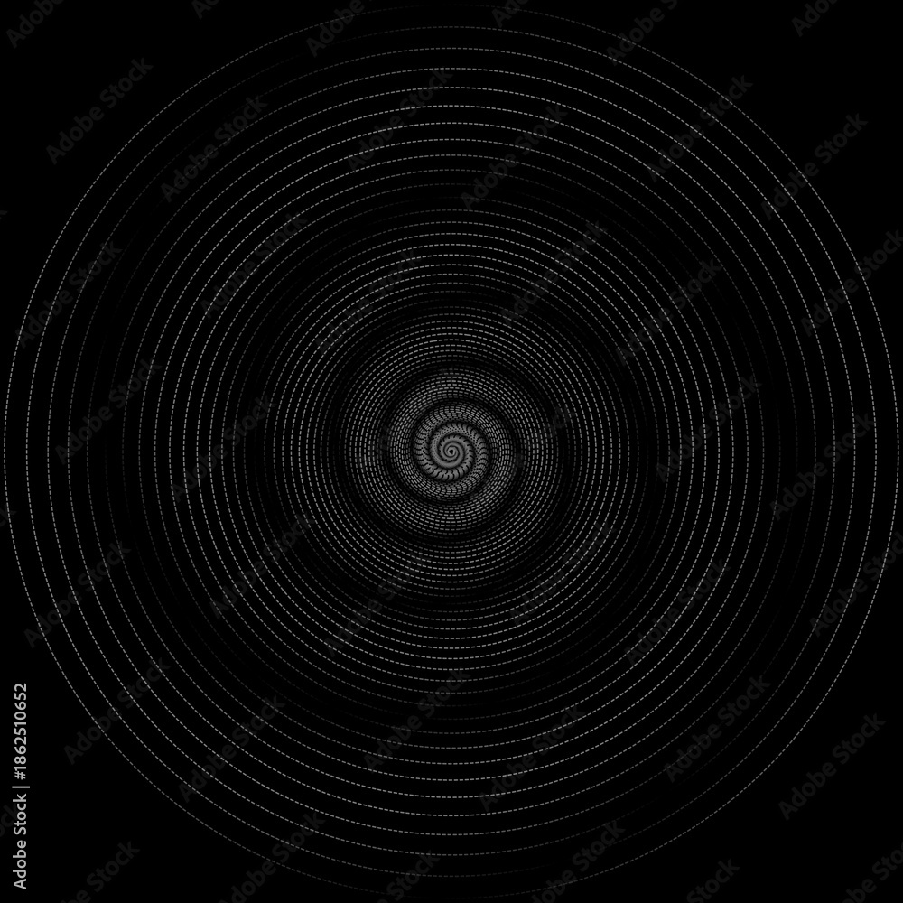 Fototapeta premium Abstract glowing spiral vortex background with dark texture. Futuristic swirl pattern representing motion, energy, hypnosis, galaxy, and digital art concept. Suitable for technology, science.