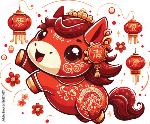 horsew shio vector cartoon