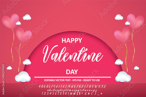 Soft Valentine Day typography made for February 14 celebrations, ideal for greeting cards, festive posters and vector font projects.