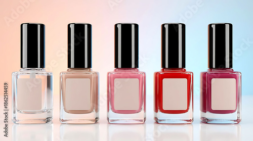 Nail Polish Bottles in Various Colors.