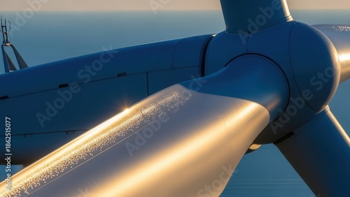 Wind Turbine Blades Closeup Renewable Energy.