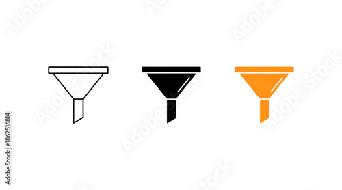Three different funnel shapes