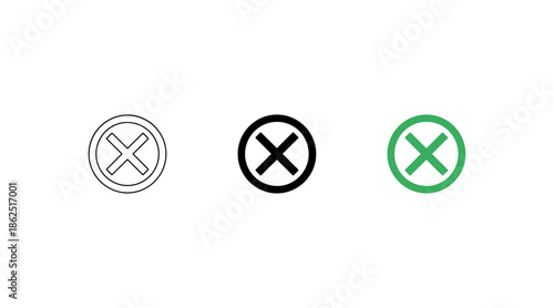 Three different cross symbols