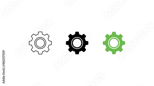 Different colored gears icon set