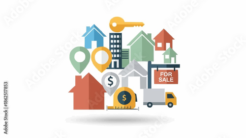 Real Estate Icons and Elements for Property Business.