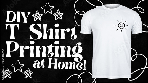 a white t-shirt with a sun on it