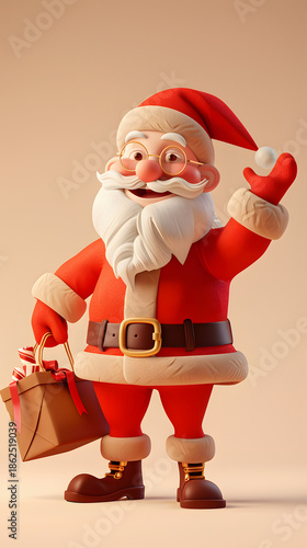 3d Cartoon Character of a santa clause