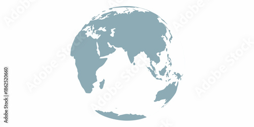 A stylized depiction of earth focusing on asia and australia continents