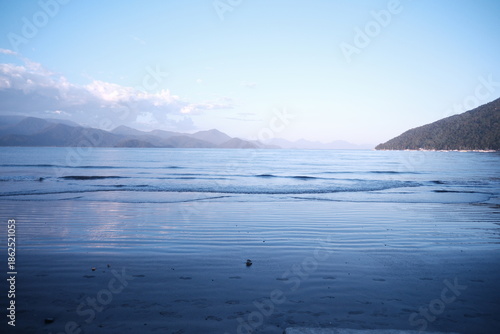 a sunset over the sea