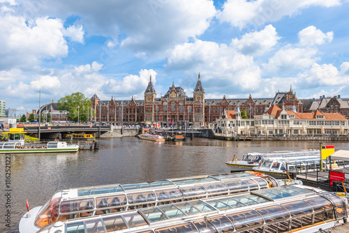Photography Amsterdam Centraal station, the largest railway station in Amsterdam, North Holl