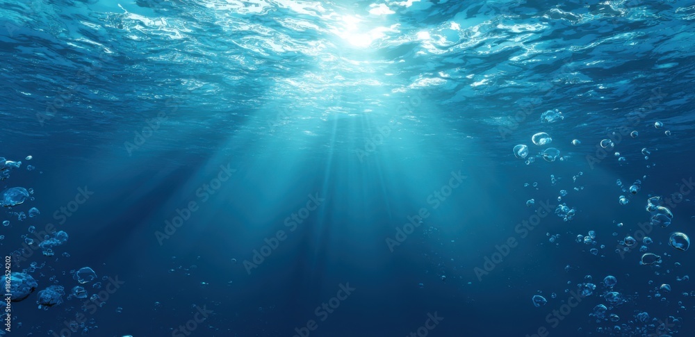 Fototapeta premium Underwater scene with sunlight (24)
