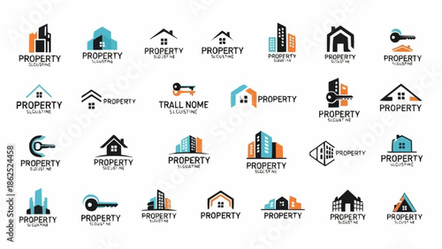 Collection of Real Estate and Property Logo Designs for Branding.