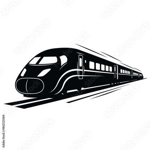 High speed train vector illustration on white