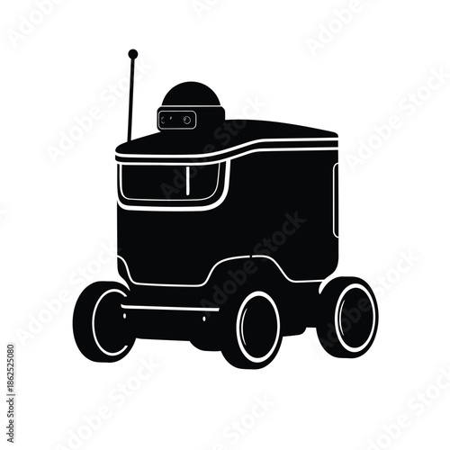 Autonomous delivery robot vector illustration