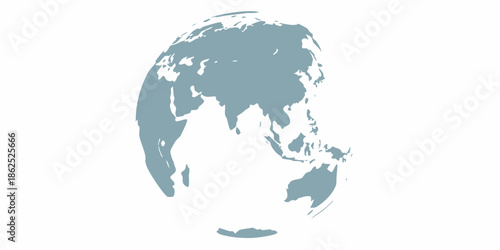 Stylized world map illustration focusing on europe africa and asia