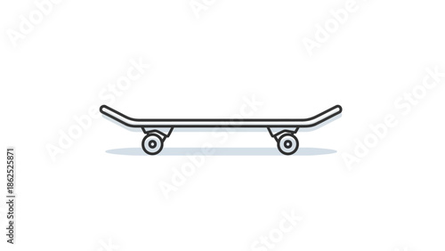 Minimalist illustration of a skateboard, a popular piece of equipment for recreational sport and transportation