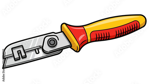 Colorful Utility Knife Isolated on White Background