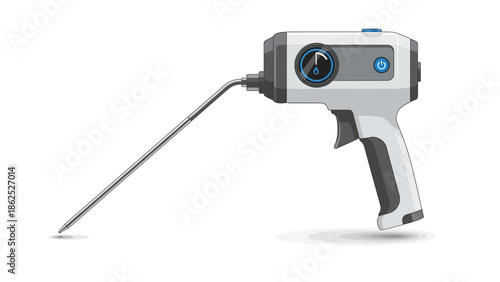 Vector illustration of a handheld diagnostic tool or moisture meter with a long probe.