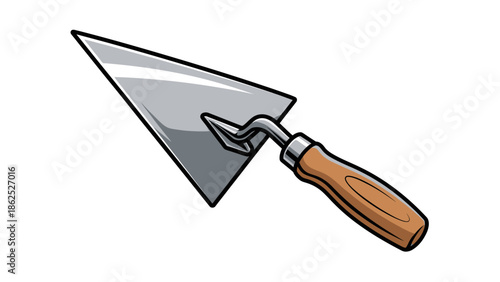 Illustration of a Masonry Trowel on a White Background