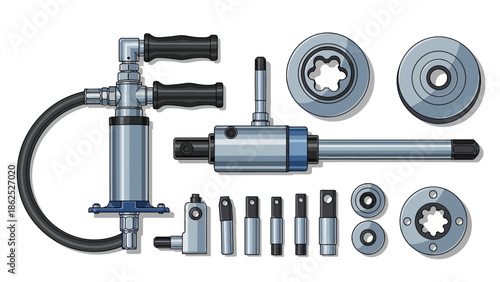 Assortment of Industrial Hydraulic and Mechanical Parts