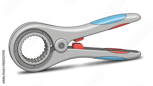 Modern adjustable jar opener kitchen tool on white background.