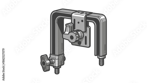 Studio clamp with knob and threaded stud