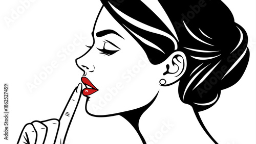 Woman applying lipstick Vector, illustration