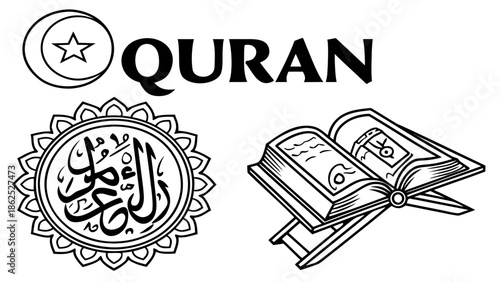 Illustrative representation of the quran Vector, illustration