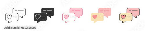 Love Message Icon Set Multiple Style Collection