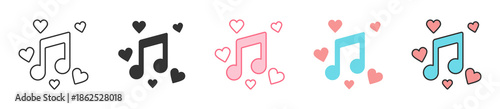Love Song Icon Set Multiple Style Collection