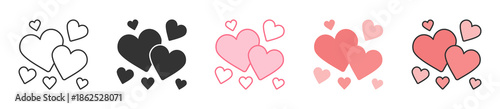 Hearts Icon Set Multiple Style Collection