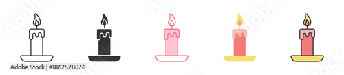 Candlelight Icon Set Multiple Style Collection