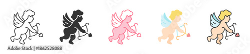 Cupid Icon Set Multiple Style Collection