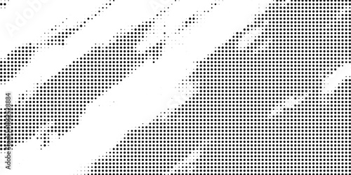 Abstract Black and White Halftone Dot Background with Dynamic Diagonal Pattern