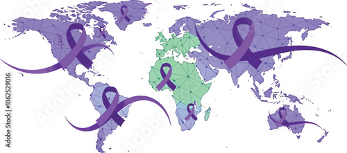 World Cancer Day Awareness People Illustration Vector