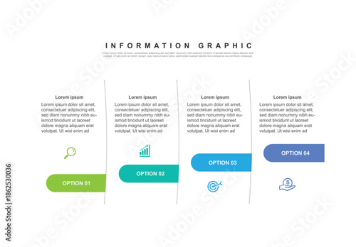 modern design template banner infographic. 4 step process information or presentation with icons