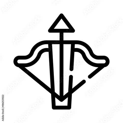 crossbow line icon