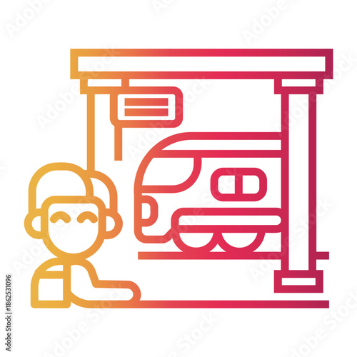 public transportation Line Gradient Icon