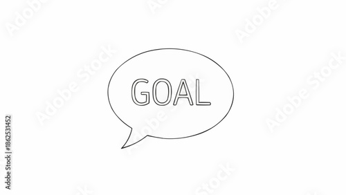 Goal in Speech Bubble - A Simple Concept Illustration.