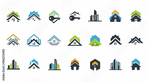 Collection of Real Estate and Property Logo Designs.