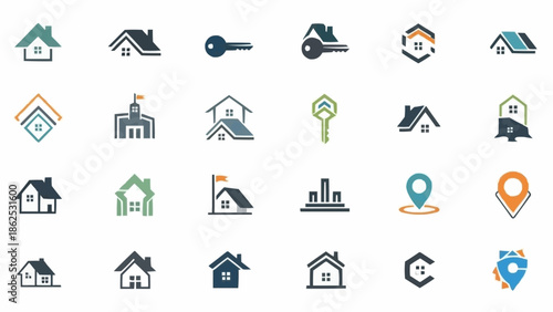 Collection of Real Estate and Property Logo Designs.